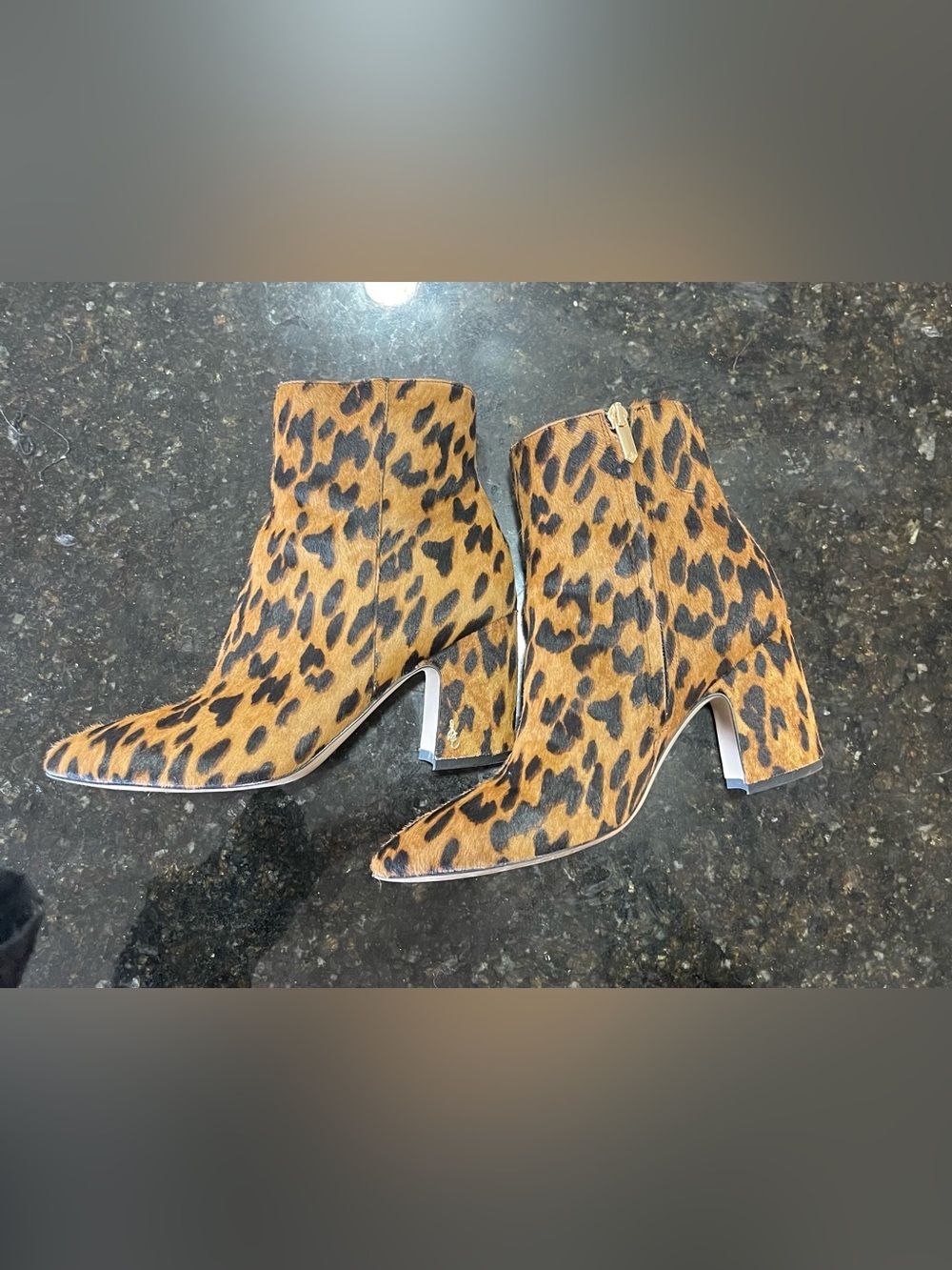 Sam Edelman Leopard-Print Ankle Booties in Brown and Black